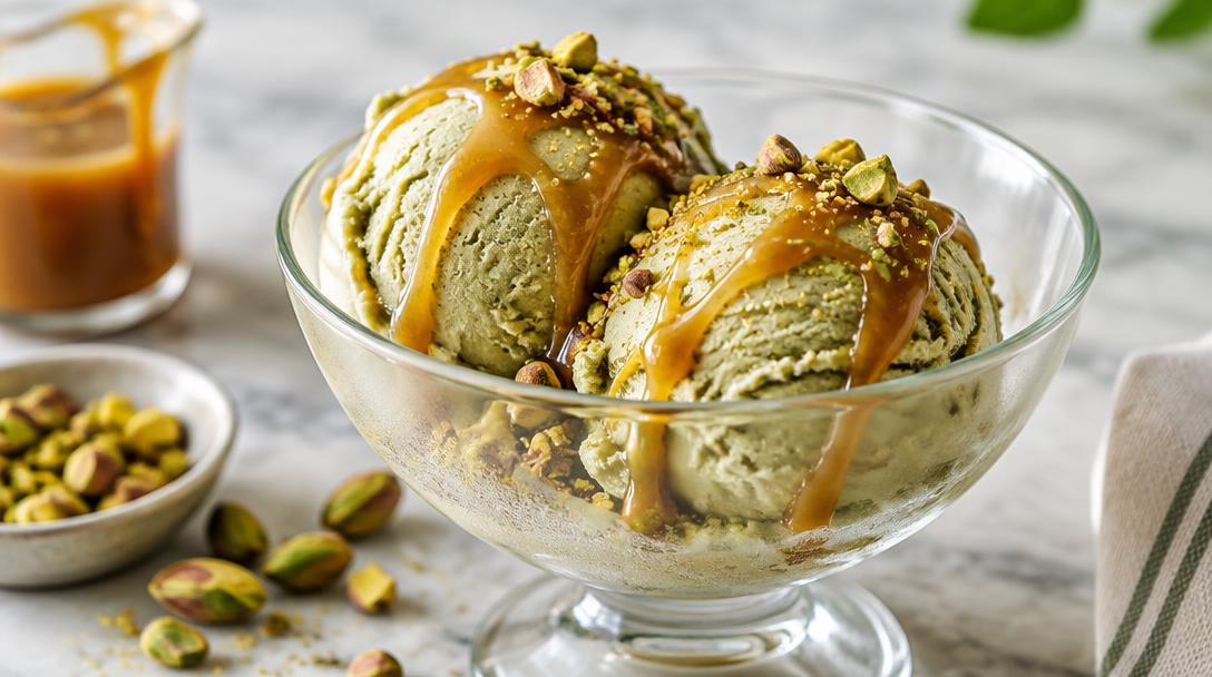Pistachio & Salted Caramel Ice Cream